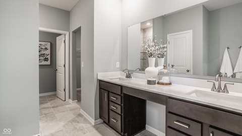 Primary bathroom at 4702 Black Willow Way, New Palestine, IN