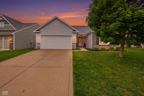 Front exterior at 5780 Blue Sky Drive, Whitestown, IN