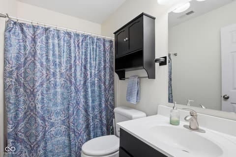 Bathroom at 6804 Erika Lane, Nashville, IN