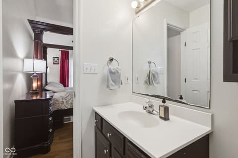 Primary bathroom at 6804 Erika Lane, Nashville, IN