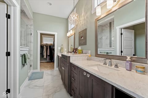 Primary bathroom at 18295 Lakes End Drive, Westfield, IN