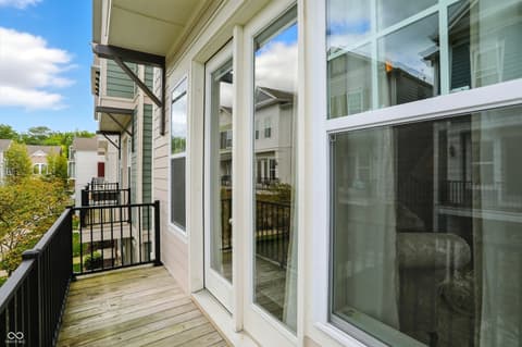 Backyard at 13311 Susser Way, Fishers, IN — Modern deck with excellent natural light and views.