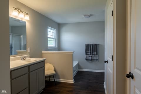 Primary bathroom at 604 Donegal Drive, Pendleton, IN
