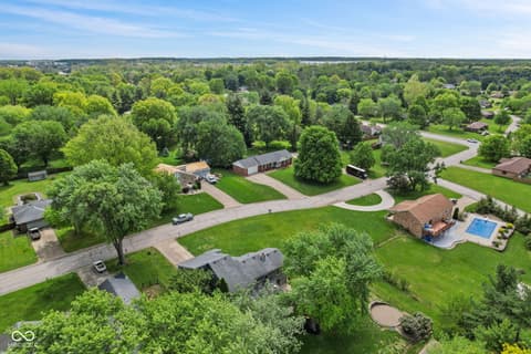Aerial view at 5974 Oak Hill West Drive, Plainfield, IN