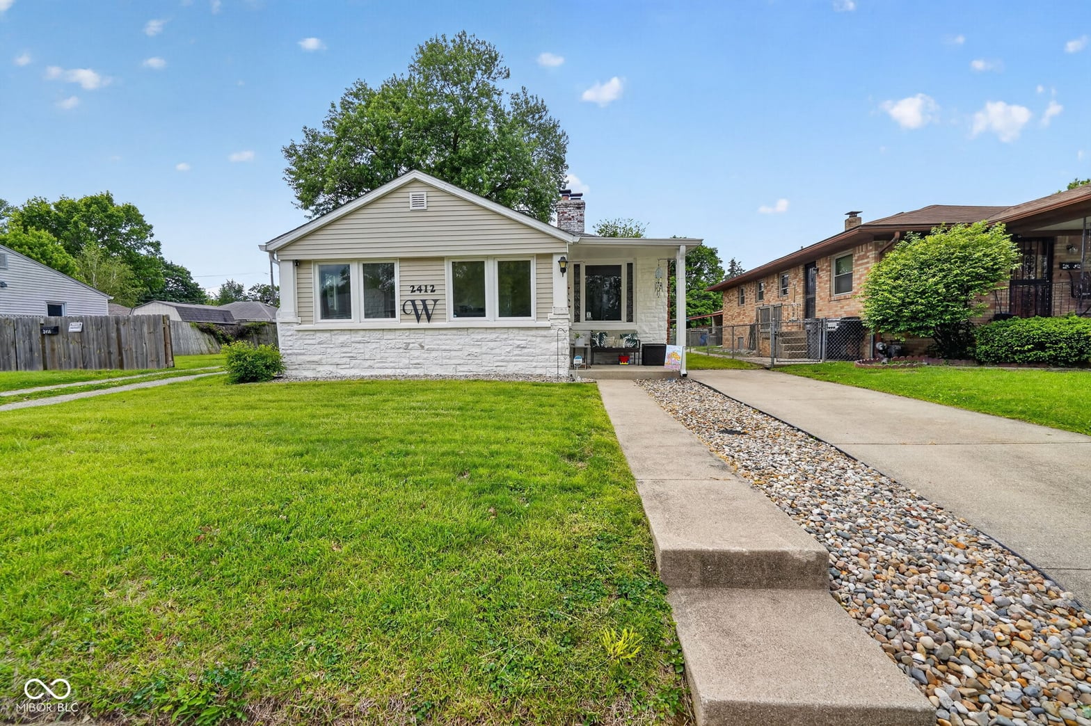 Front exterior at 2412 Harlan Street, Indianapolis, IN
