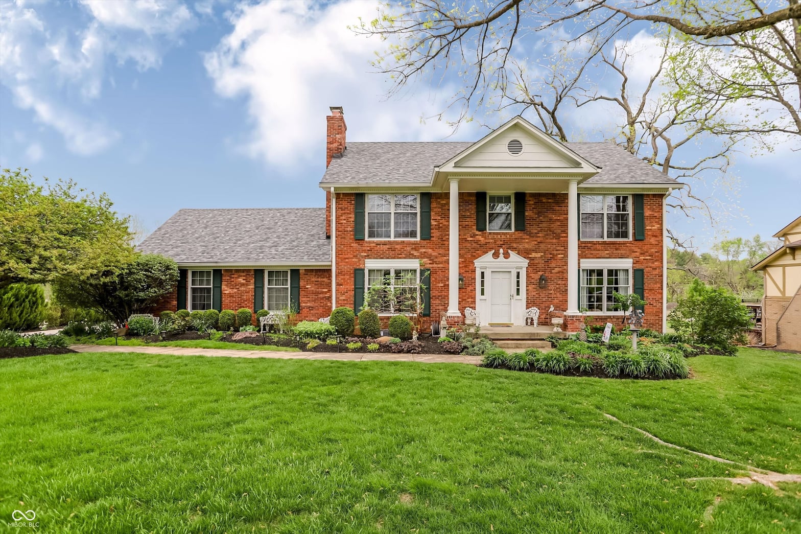 Front exterior at 3647 Woodland Streams Drive, Greenwood, IN