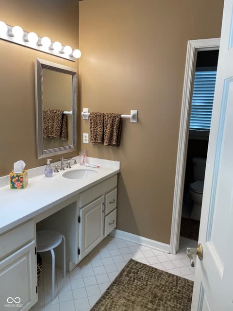 Primary bathroom at 3155 Jason Street, Carmel, IN — Bright, updated primary bath with modern fixtures.
