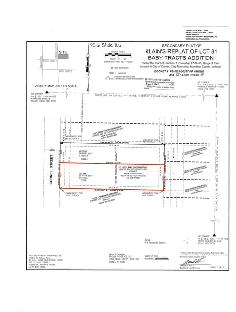 Plat Map — 11005 Cornell Street, Carmel, IN