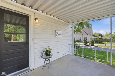 Outdoor living area at 506 S Center Street, Plainfield, IN