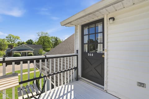 Outdoor living area at 506 S Center Street, Plainfield, IN