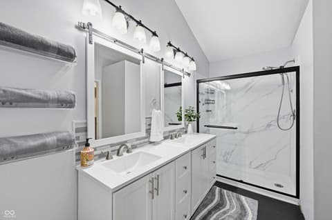 Primary bathroom at 1114 Rockwell Drive, Greenwood, IN