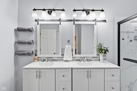 Primary bathroom at 1114 Rockwell Drive, Greenwood, IN