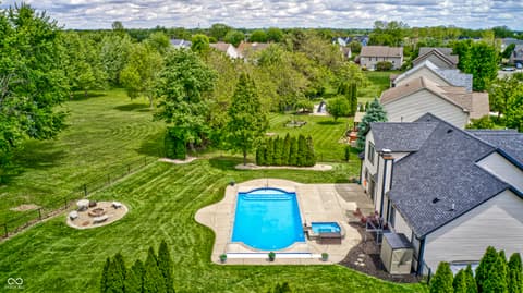 Aerial view at 1114 Rockwell Drive, Greenwood, IN