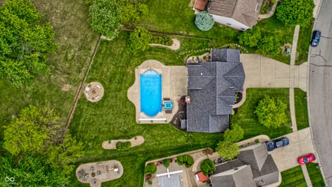 Aerial view at 1114 Rockwell Drive, Greenwood, IN