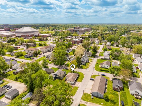 Aerial view at 1716 N Ball Avenue, Muncie, IN
