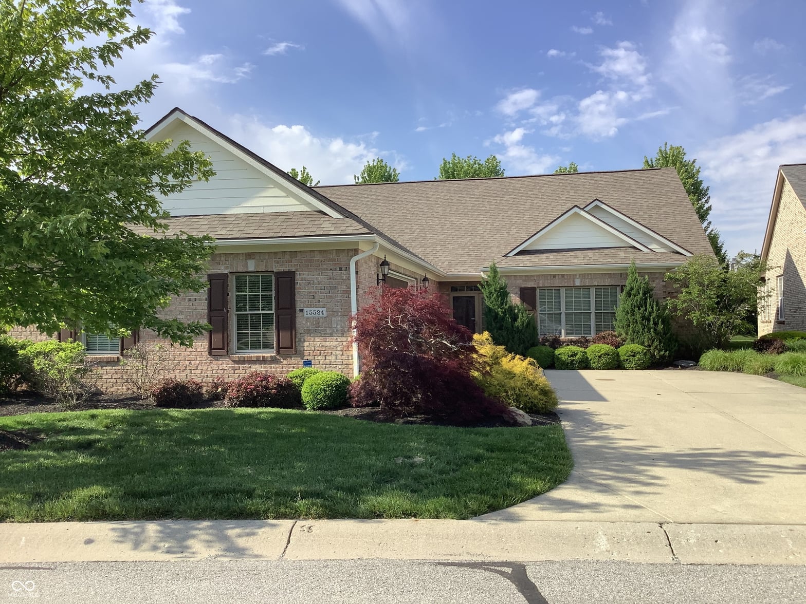Front exterior at 15524 Mission Hills Drive, Carmel, IN