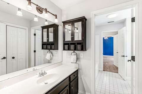 Bathroom at 9681 Sunwood Way, Carmel, IN