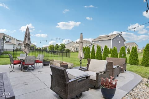 Outdoor living area at 13504 Forest Glade Drive, Fishers, IN