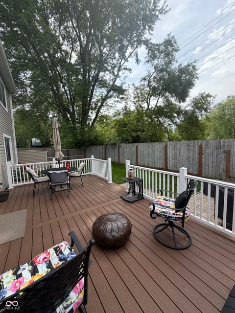 Outdoor living area at 5623 Liberty Creek Drive E, Indianapolis, IN