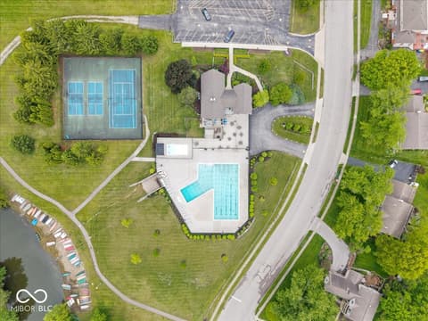 Aerial view at 11416 E Lakeshore Drive, Carmel, IN
