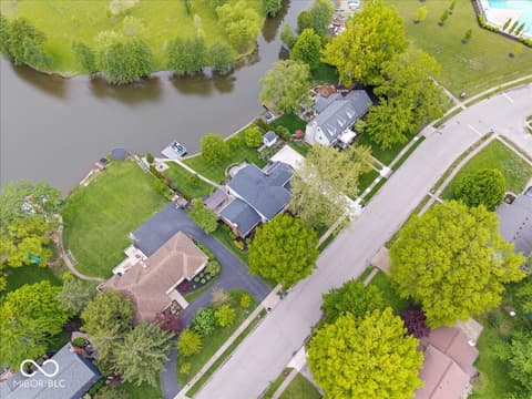 Aerial view at 11416 E Lakeshore Drive, Carmel, IN