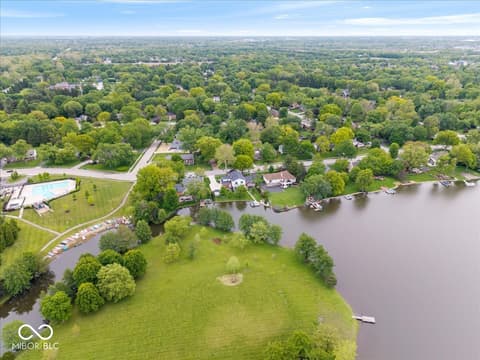 Aerial view at 11416 E Lakeshore Drive, Carmel, IN