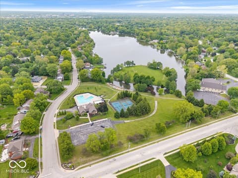 Aerial view at 11416 E Lakeshore Drive, Carmel, IN