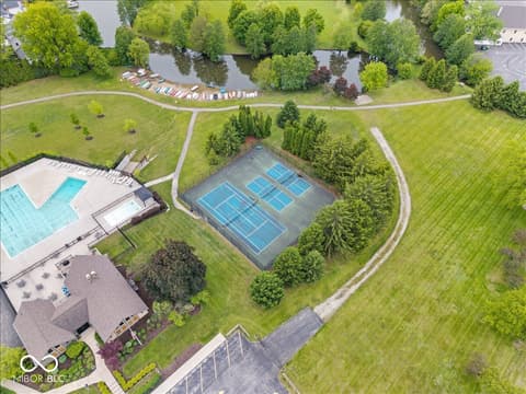 Aerial view at 11416 E Lakeshore Drive, Carmel, IN