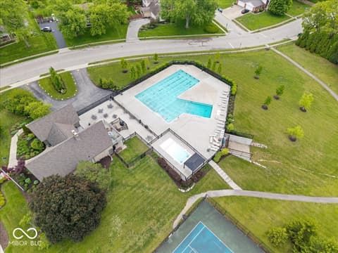 Aerial view at 11416 E Lakeshore Drive, Carmel, IN