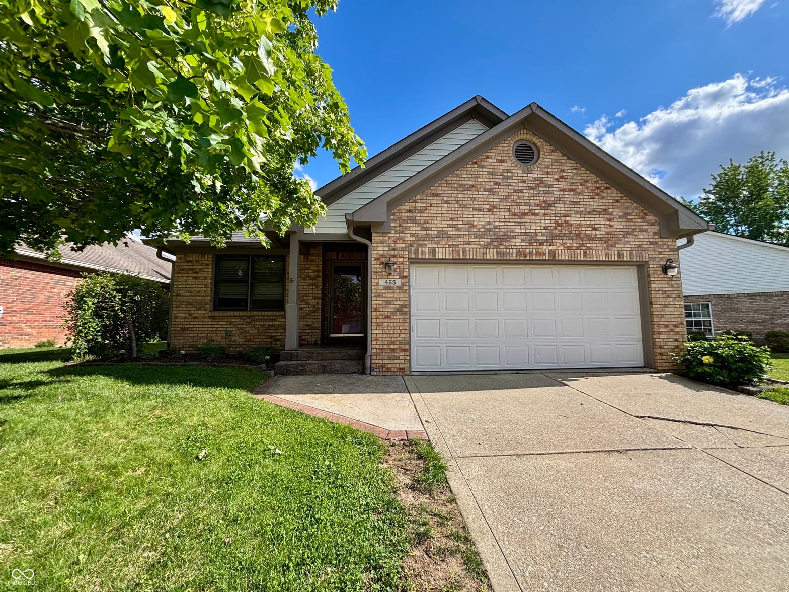 Front exterior at 465 Polk Manor Drive, Greenwood, IN