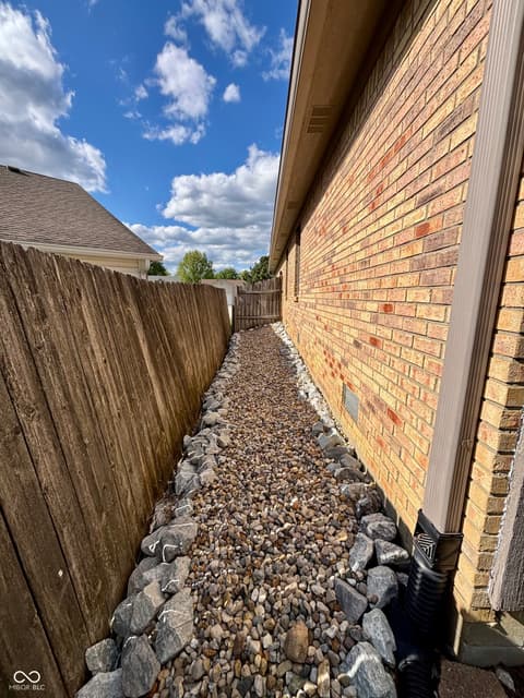 Side exterior at 465 Polk Manor Drive, Greenwood, IN