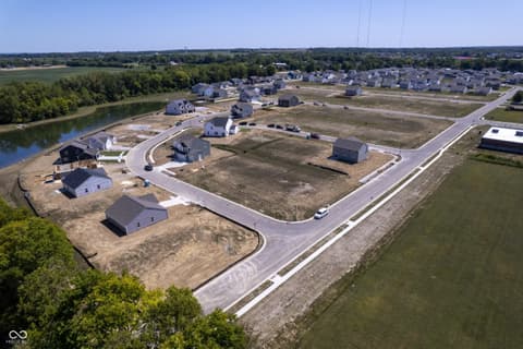 Aerial view at 616 Lena Lane, Trafalgar, IN