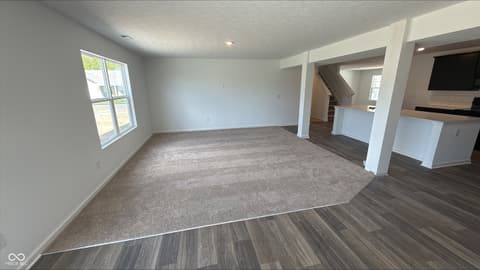 Living room at 616 Lena Lane, Trafalgar, IN