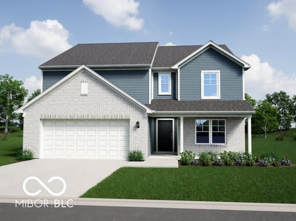 Front exterior at 1549 Pebble Beach Drive, Pendleton, IN