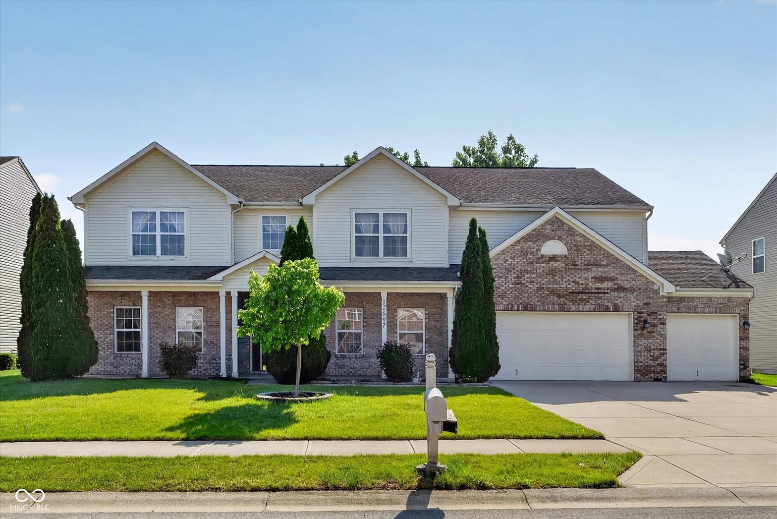 Front exterior at 12897 Broncos Drive, Fishers, IN