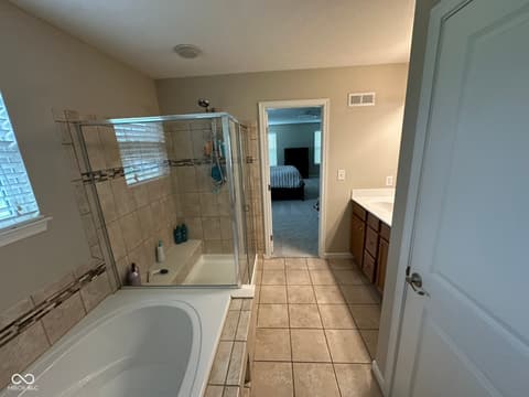 Primary bathroom at 12268 Hawks Nest Drive, Fishers, IN
