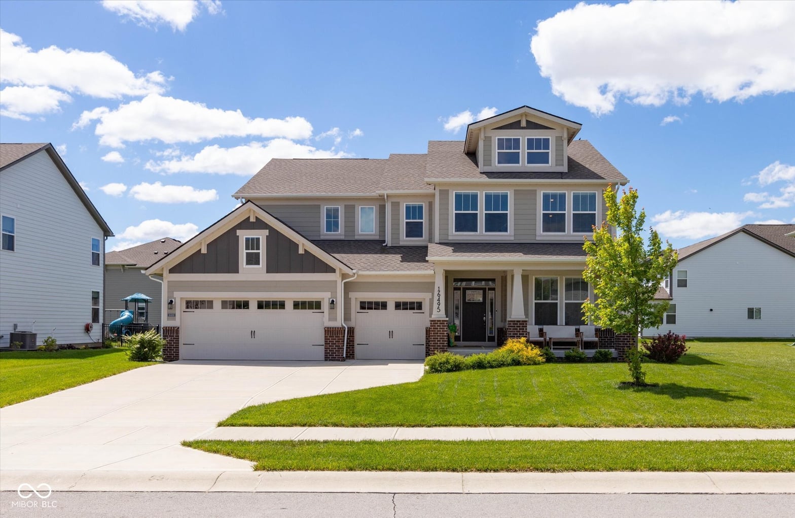 Front exterior at 16495 Bigstone Drive, Fortville, IN