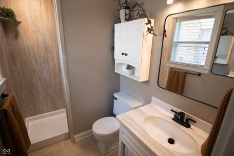 Primary bathroom at 240 Bayview Drive, Cicero, IN