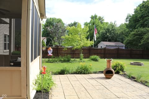 Outdoor living area at 616 Midnight Court, Indianapolis, IN