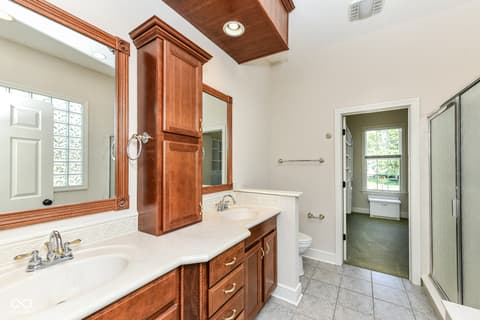 Primary bathroom at 10655 Sunset Point Lane, Fishers, IN