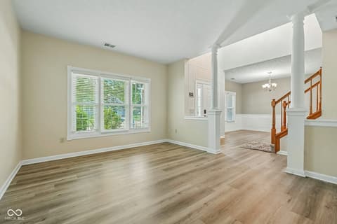 Living room at 3800 Richmond Court, Carmel, IN