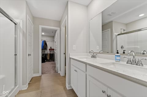 Primary bathroom at 9863 Gaylen Court, Fishers, IN