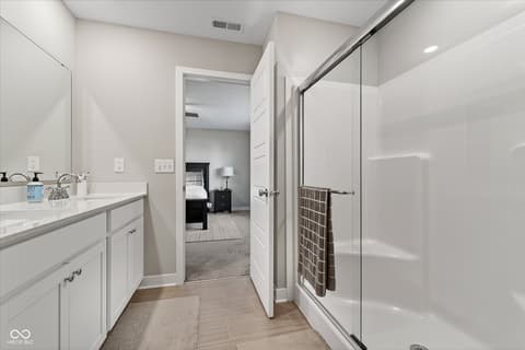 Primary bathroom at 9863 Gaylen Court, Fishers, IN