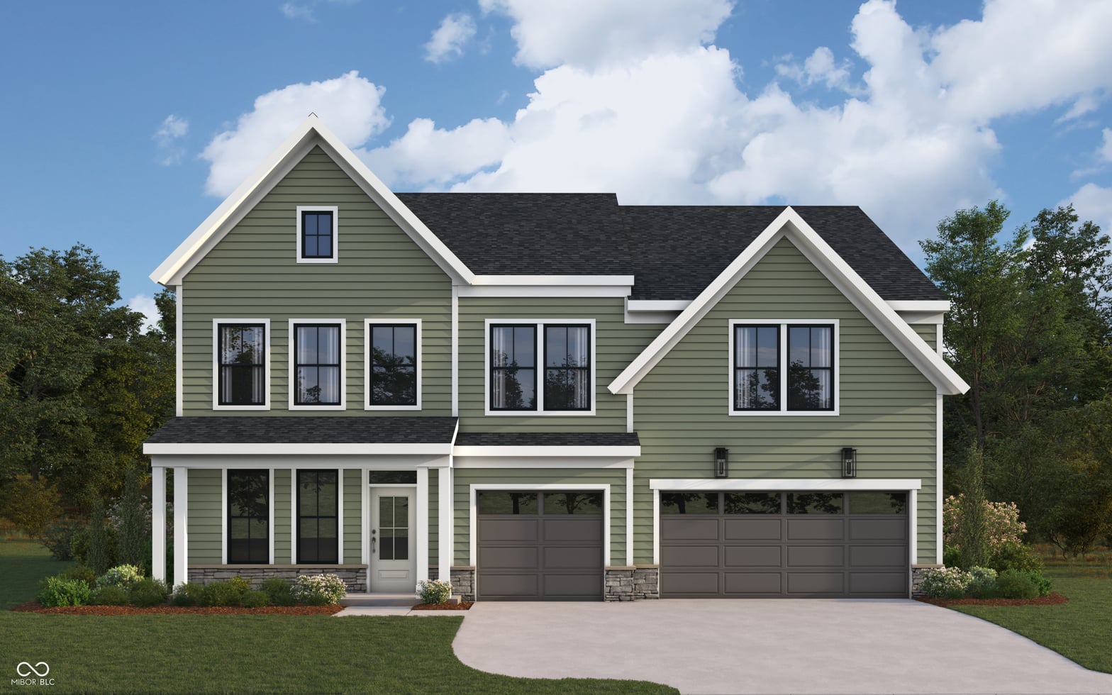 Front exterior at 15338 Clearstream Drive, Fishers, IN