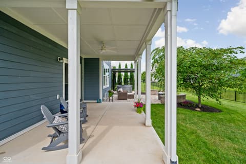 Outdoor living area at 6790 Pulaski Court, Carmel, IN